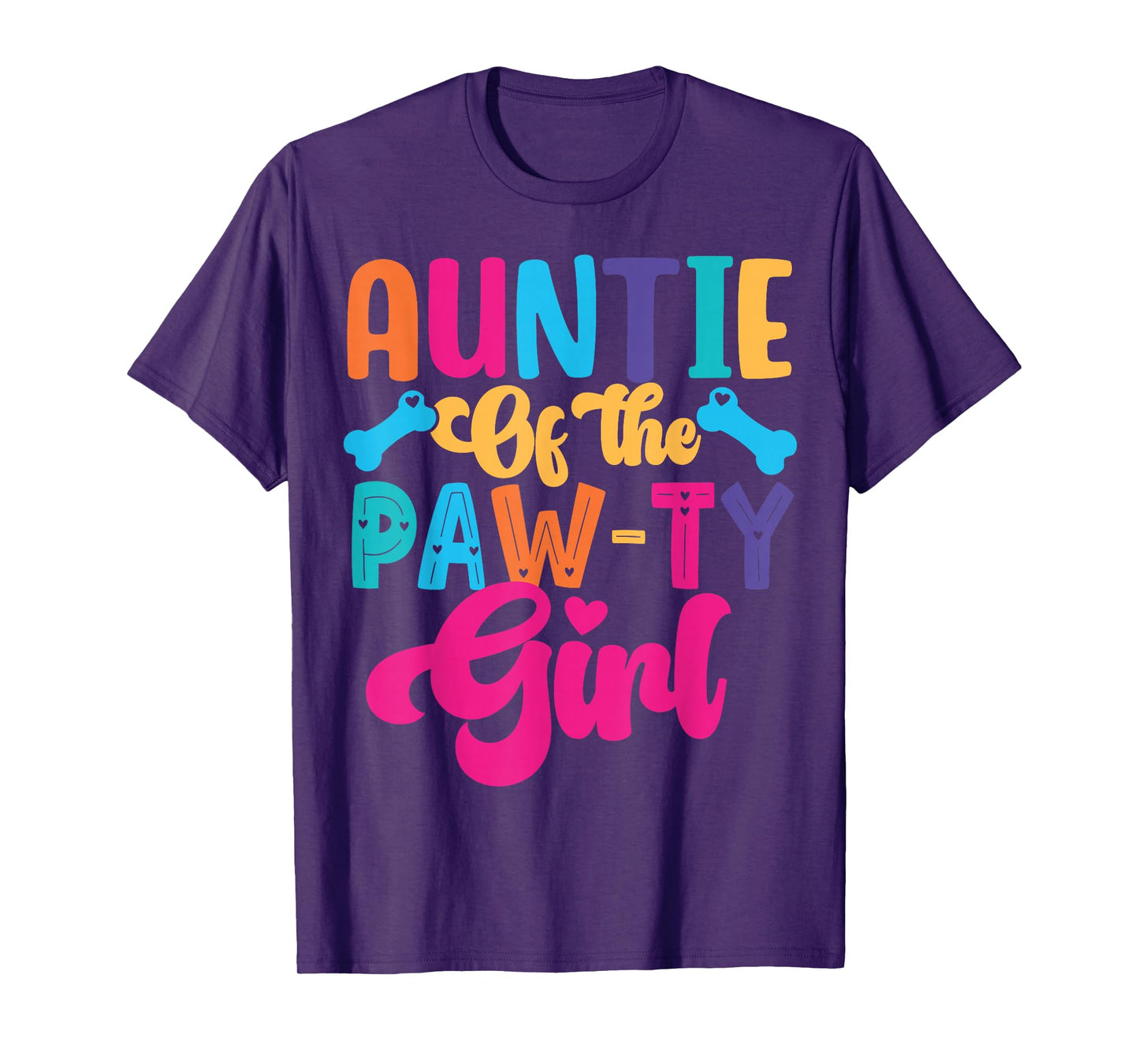 Auntie Of The Birthday Girl Dog Paw Family Matching Party T-Shirt