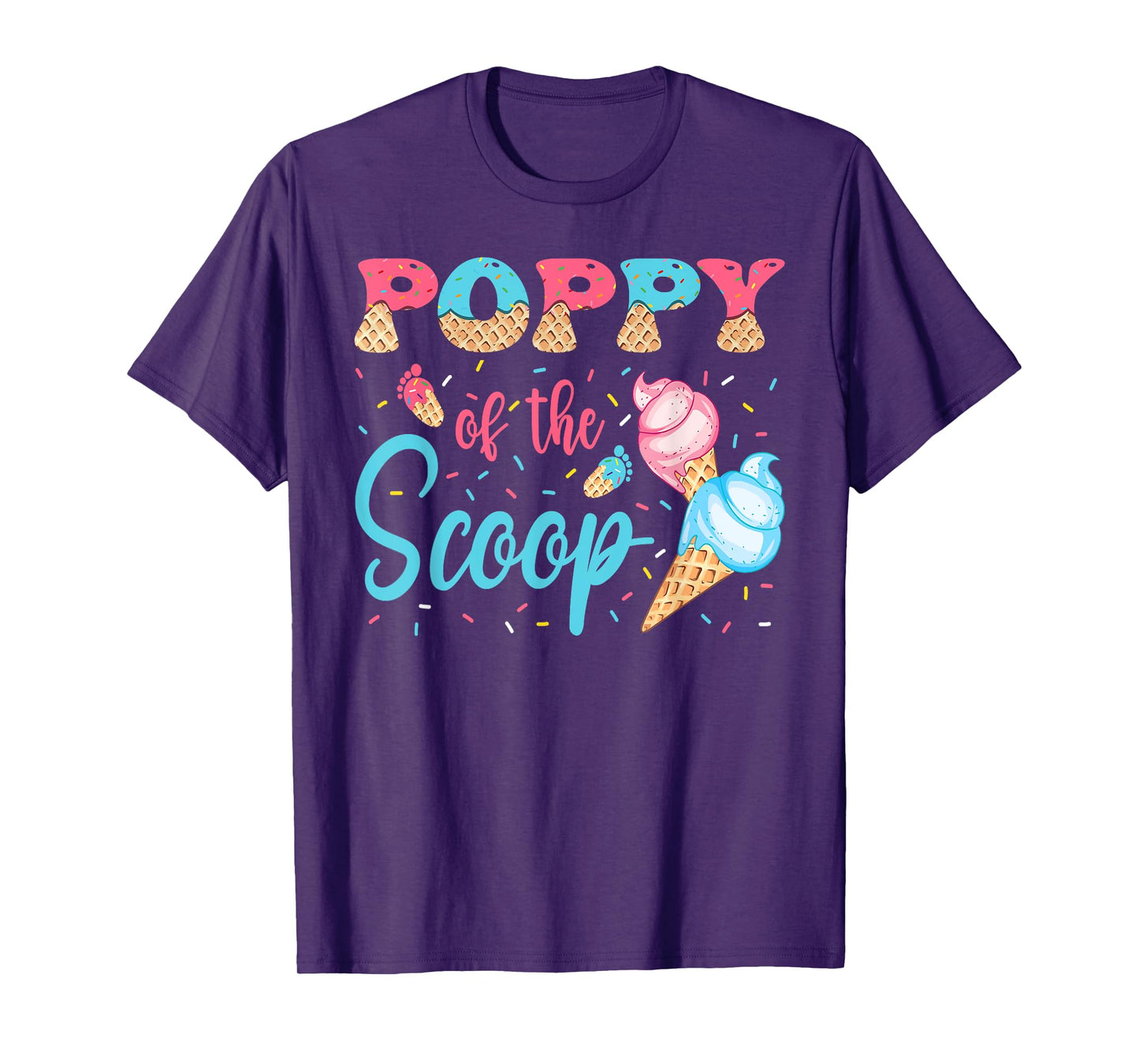Poppy Of The Scoop Ice Cream Gender Reveal Baby Shower T-Shirt