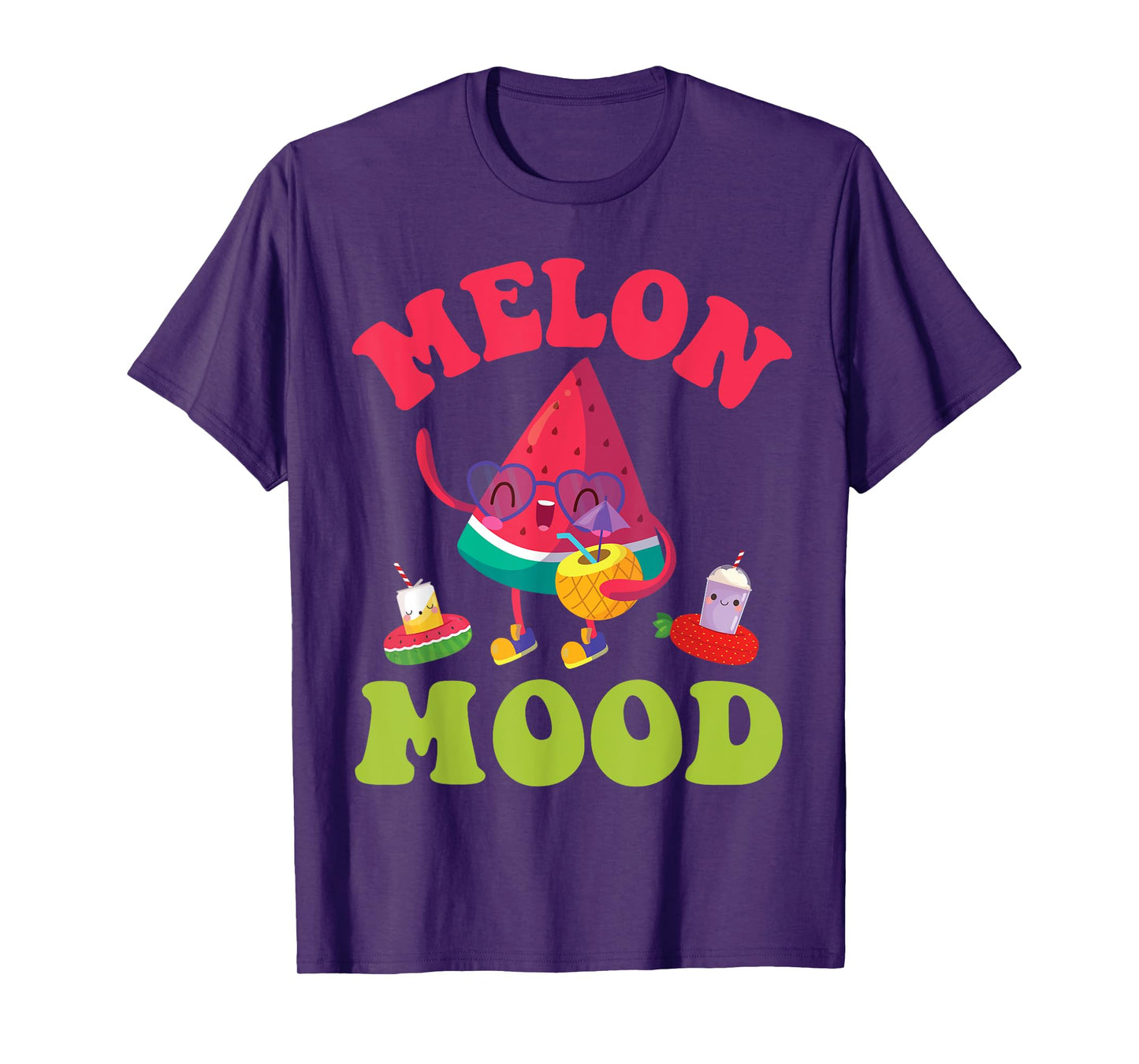 Cute Watermelon Character Dancing Melon Mood Summer Break T-Shirt