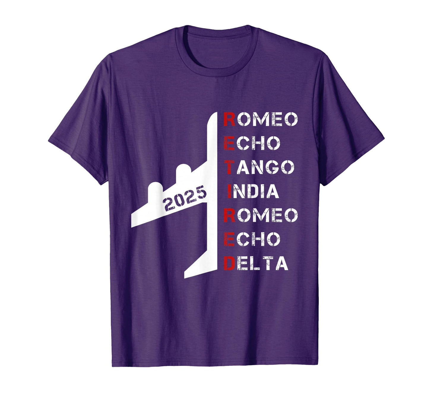 Retired Pilot 2025 Phonetic Alphabet Retirement Gift T-Shirt