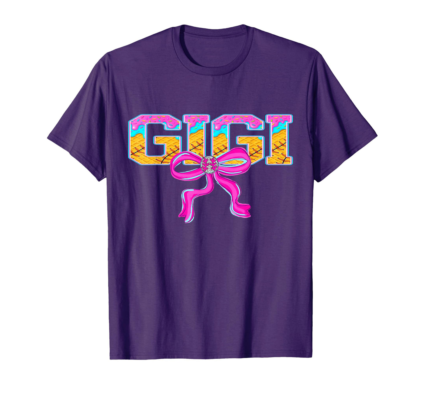 Baseball Gigi Ice Cream Drip Game Day Family Matching T-Shirt
