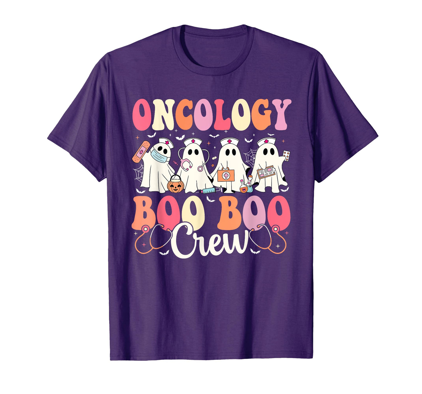Oncology Nurse Boo Boo Crew Ghost Nurse Halloween Costume T-Shirt
