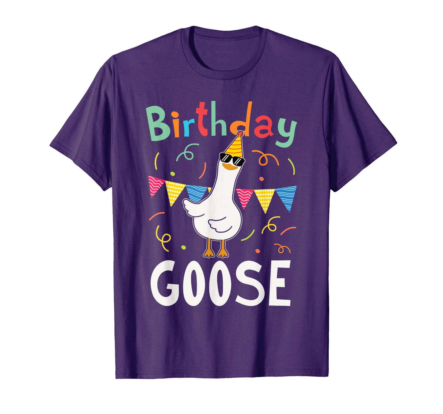 Funny Silly Birthday Goose Bday Party Kids Boys Girls T-Shirt