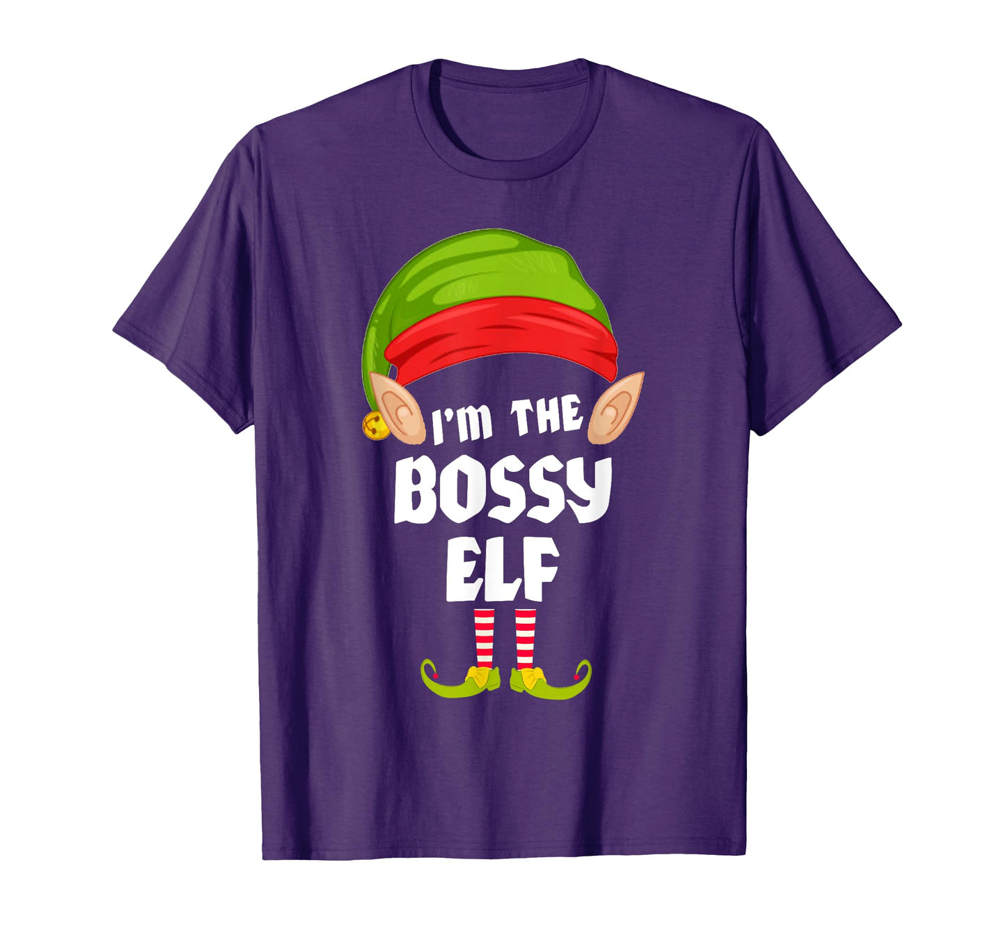 Funny Bossy Elf Matching Family Group PJ Christmas T-Shirt