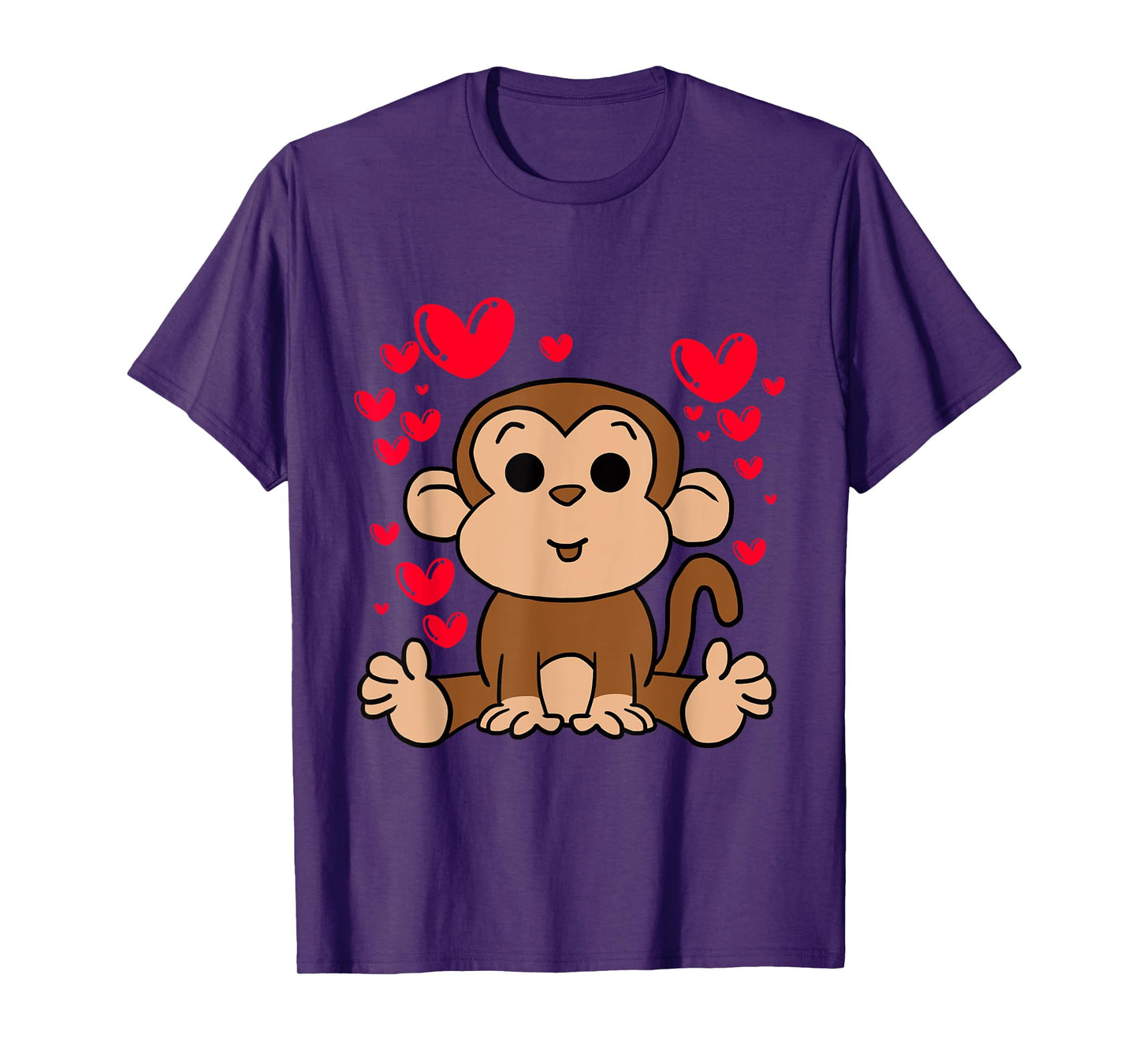 Monkey Love Valentines Day Cute Hearts Romantic Animals T-Shirt