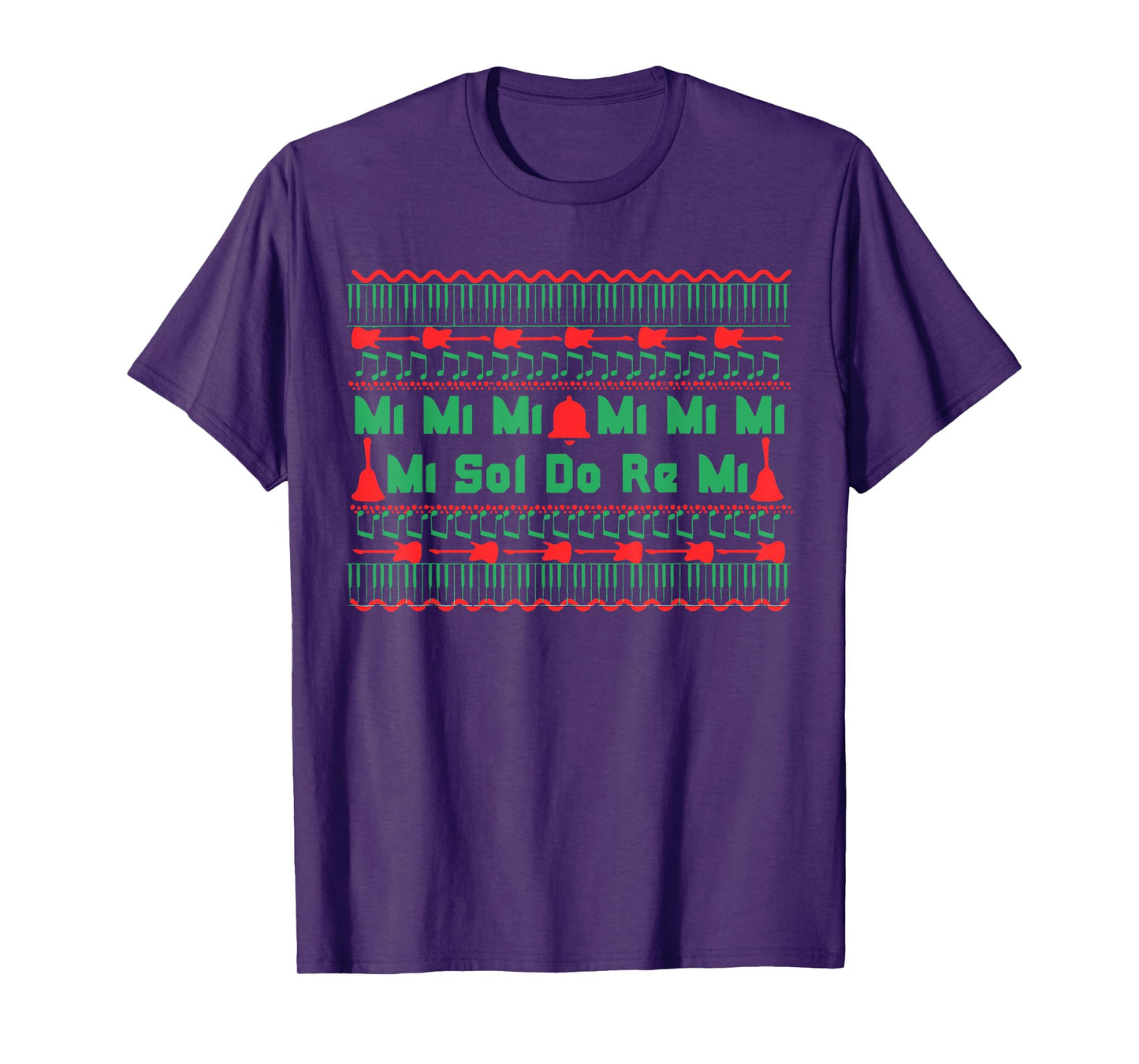 Mi Mi Mi Sol Do Re Mi Music Notes Teacher Ugly Christmas T-Shirt