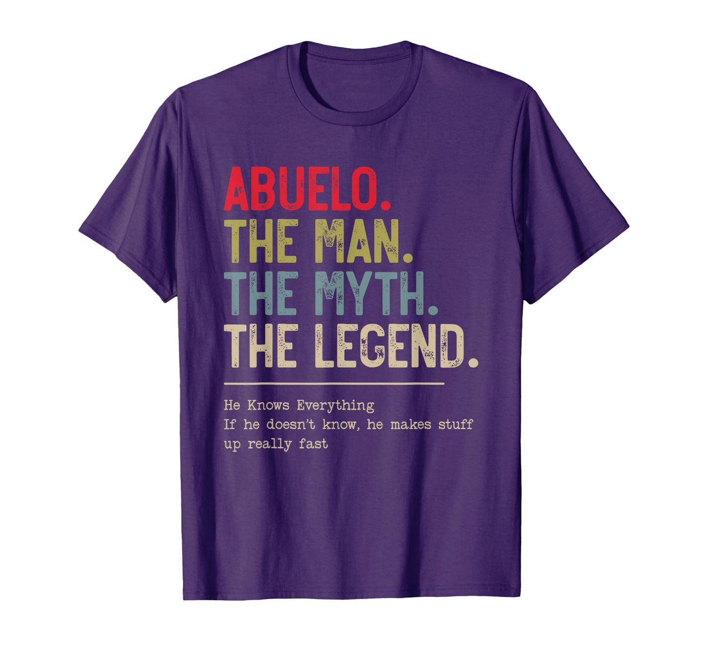Abuelo The Man The Myth The Legend He Knows Everything T-Shirt