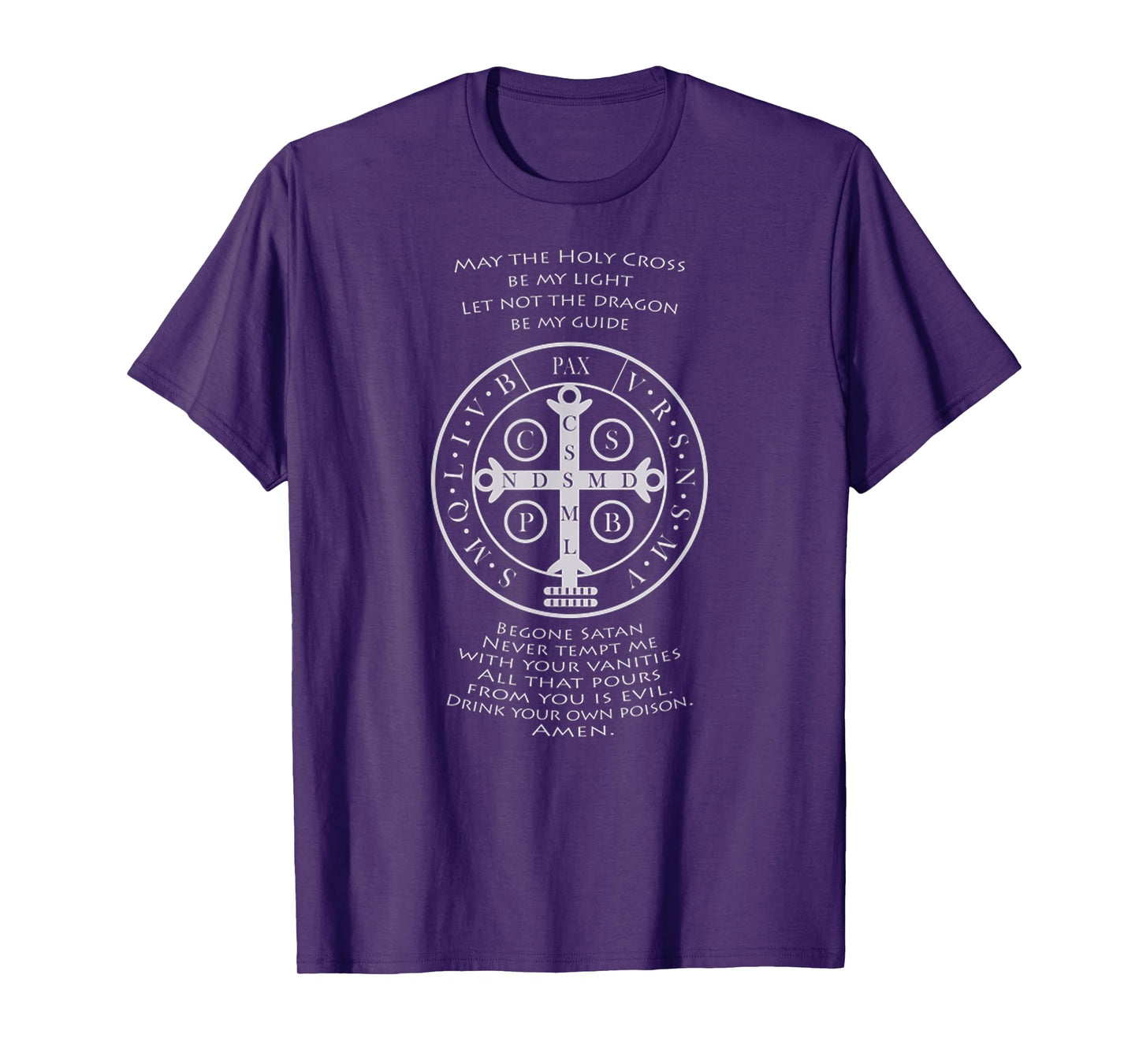 Saint Benedict Medal With Latin Prayer Religious Christian T-Shirt