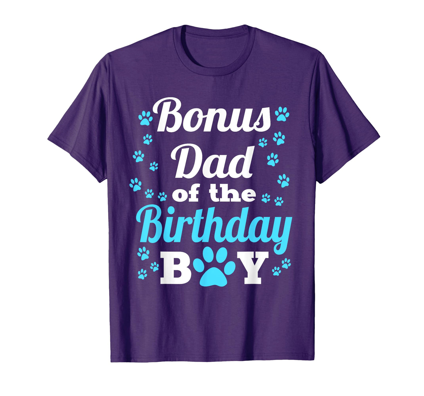 Bonus Dad Of The Birthday Boy Dog Paw Bday Party T-Shirt
