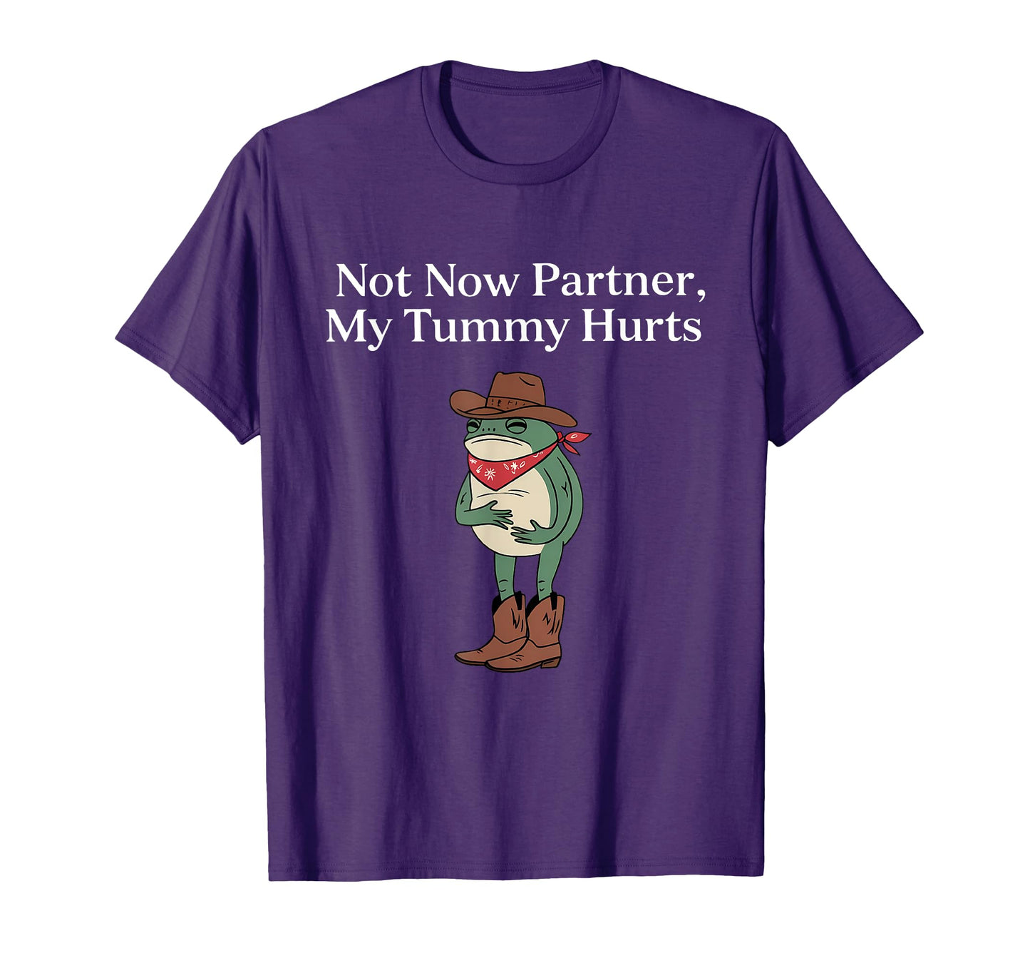 Funny Not Now Partner My Tummy Hurts Design T-Shirt