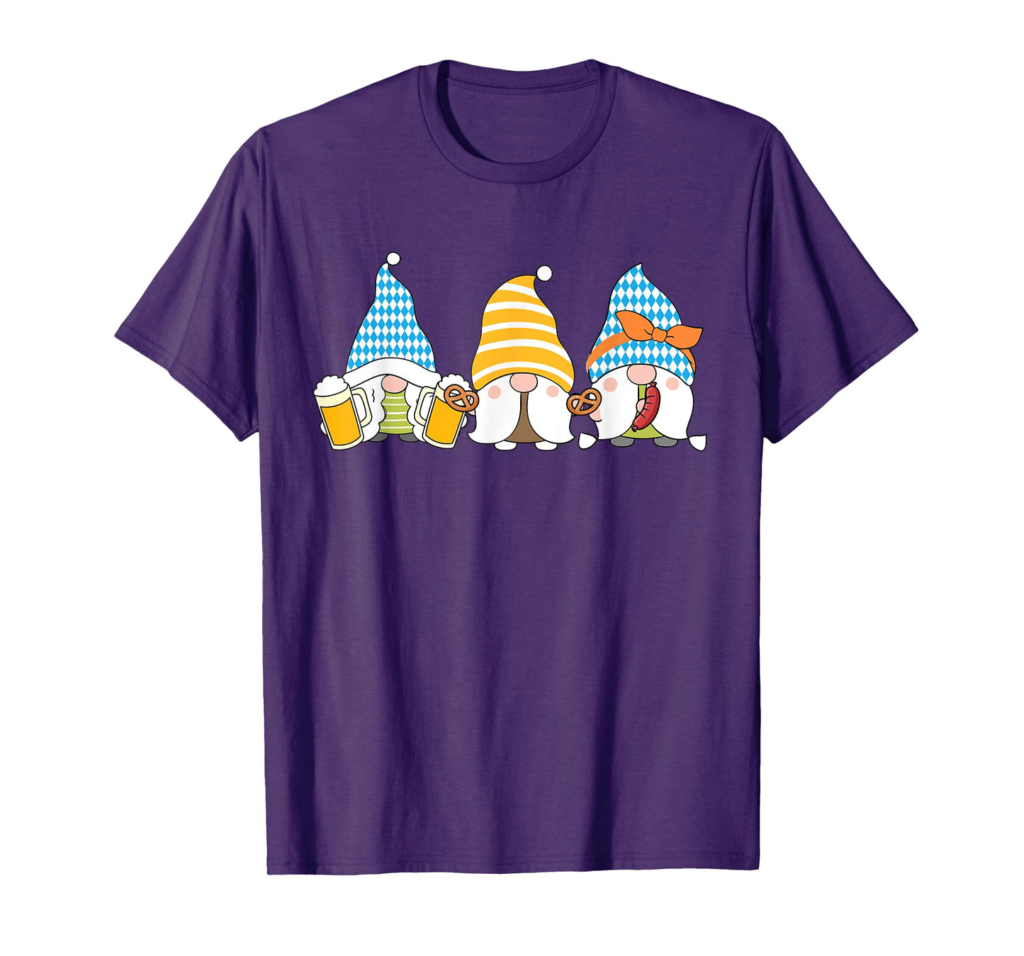 Gnomes Eating Oktoberfest Prfetzel Sausage Bratwurst German T-Shirt