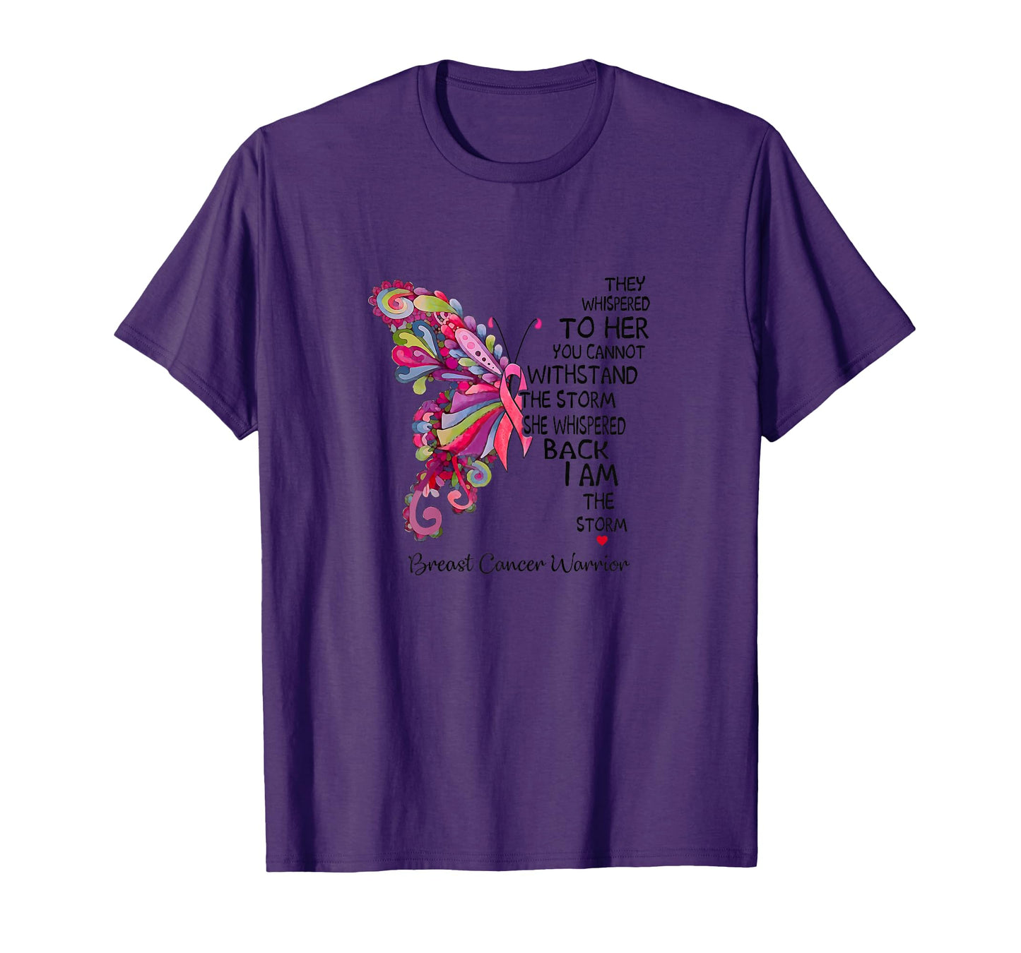 Pink Butterfly I Am The Storm Breast Cancer Warrior T-Shirt