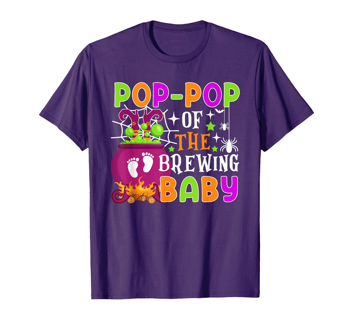 Pop-Pop of Brewing Baby Halloween Theme Baby Shower Spooky T-Shirt