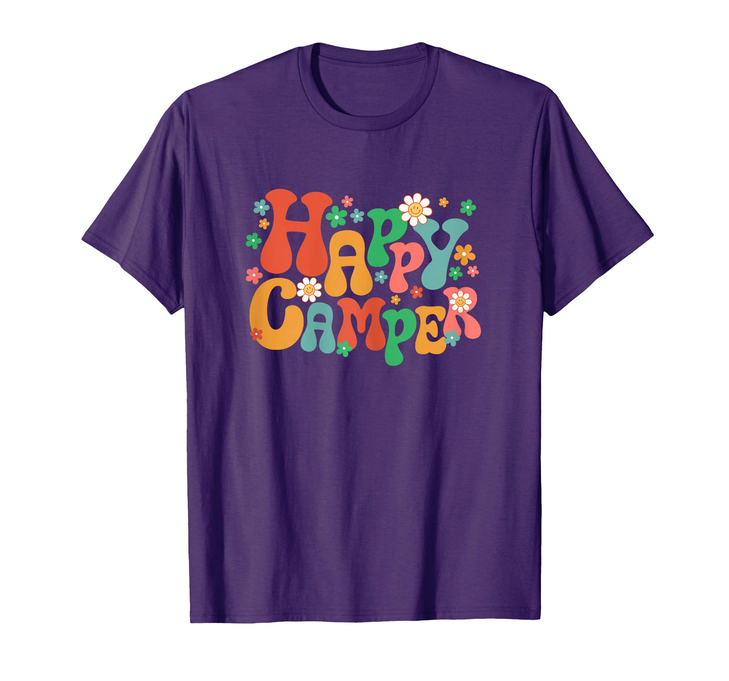 Happy Camper Retro Summer Camp Camping Trip Women's Girls T-Shirt