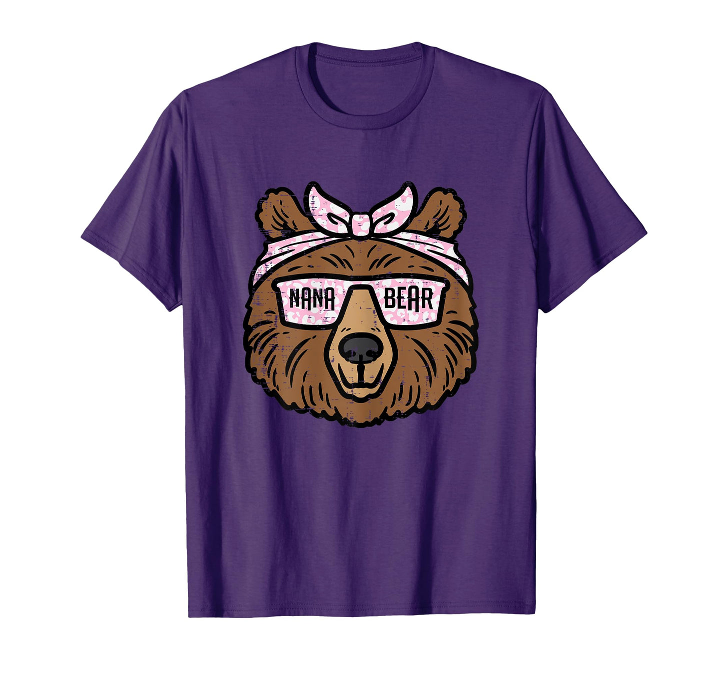 Nana Bear Face Mothers Grandparents Day Grandma Mimi Women T-Shirt