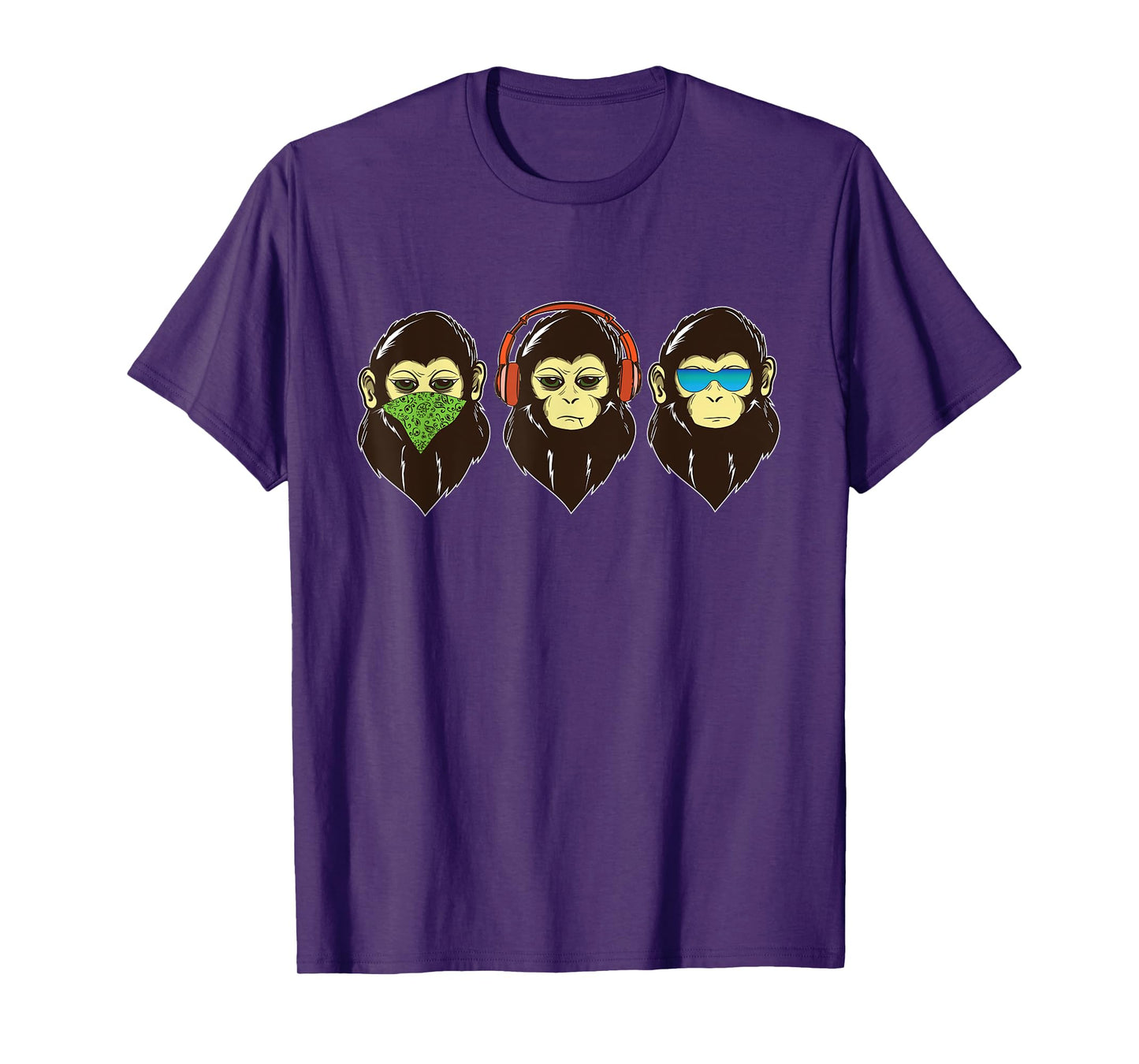 Three Wise Monkeys -See Hear, Speak no Evil - 3 cool Monkeys T-Shirt