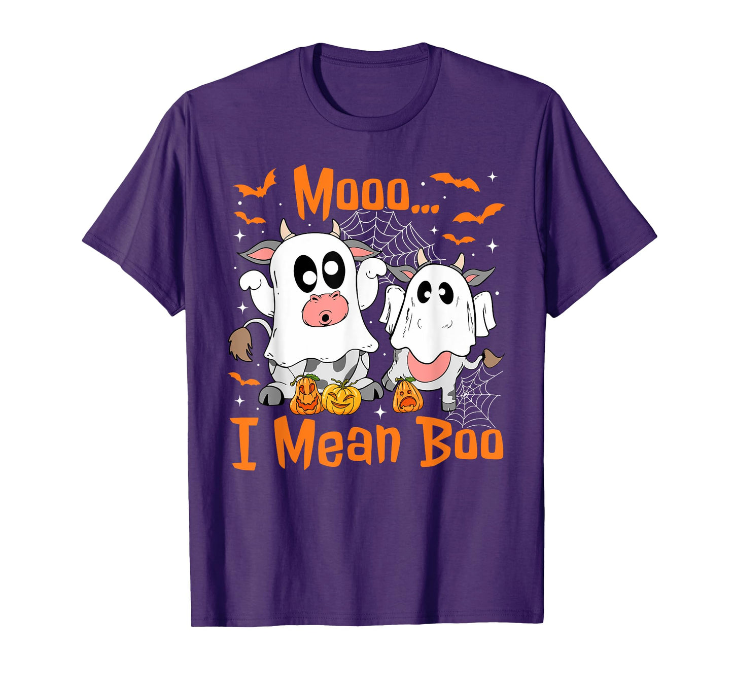 Cute Ghost Cow Moo I Mean Boo Halloween Funny Cow Lover T-Shirt