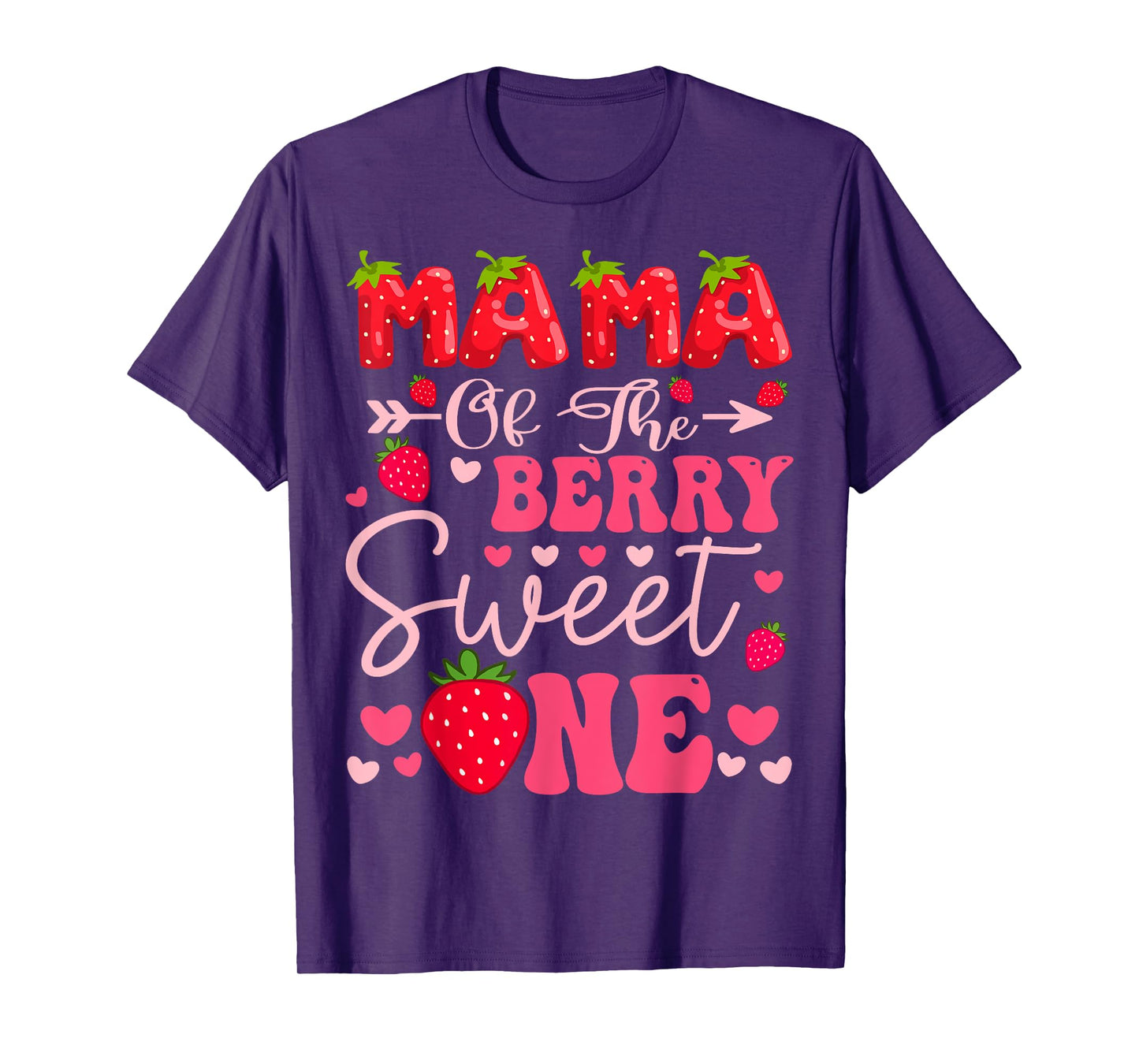 Mama Of The Berry Sweet One Strawberry 1St Birthday Girl T-Shirt