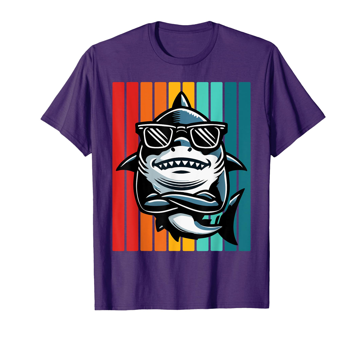 Cool Retro Shark in Sunglasses 70s 80s 90s Funny Shark T-Shirt