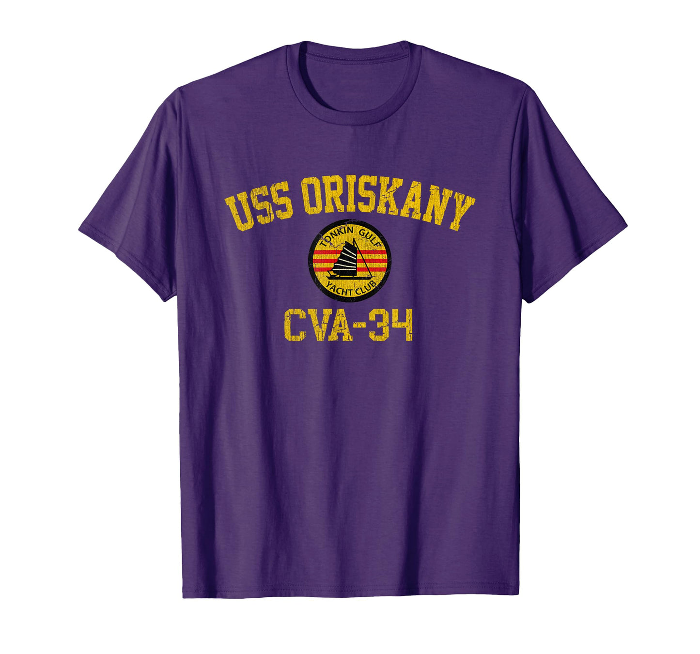 Vintage USS Oriskany CVA 34 Tonkin Gulf Yacht Club Veteran T-Shirt