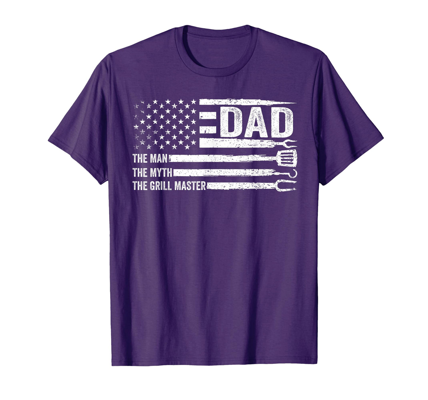 Dad The Man The Myth The Grill Master USA Flag Father's Day T-Shirt