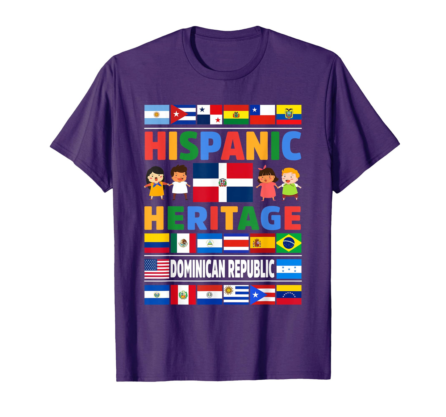 Hispanic Heritage Month Dominican Republic Flag Latino Kids T-Shirt