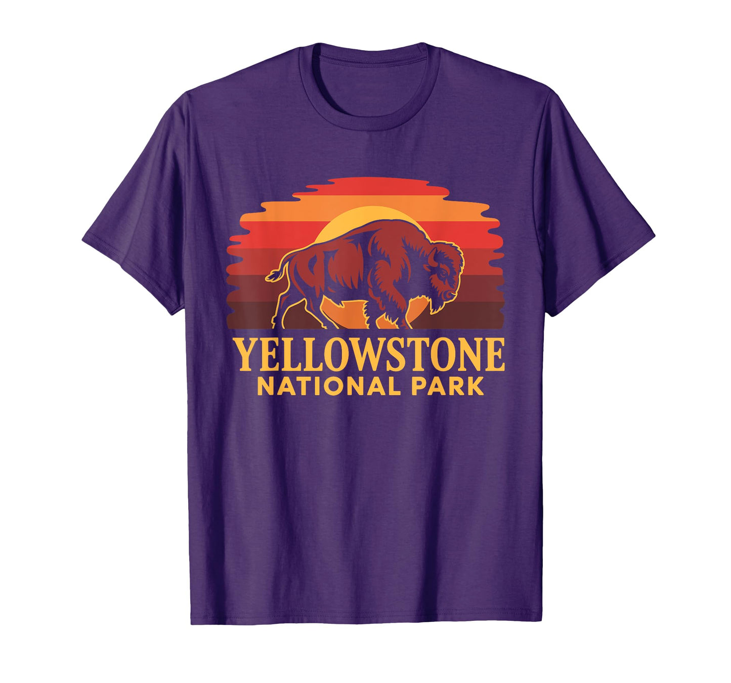 Yellowstone National Park Wyoming Buffalo Bison Sunset T-Shirt