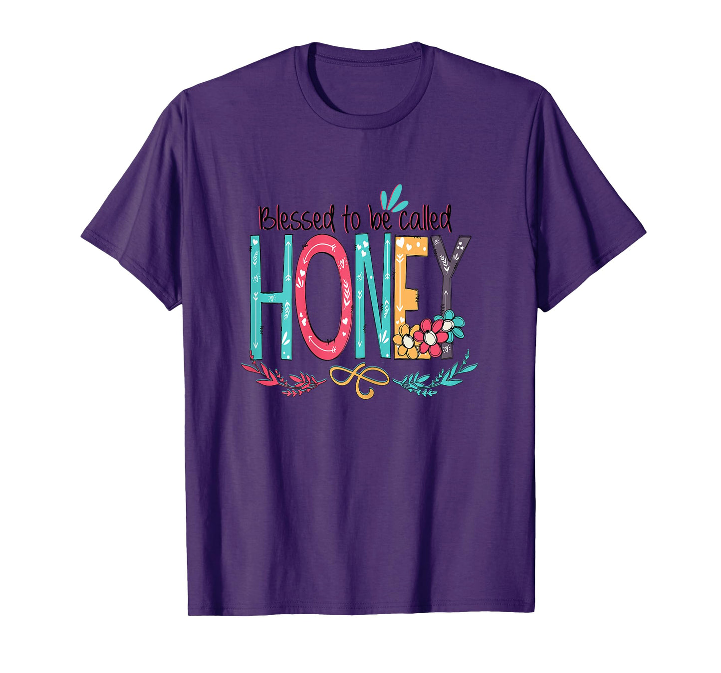 Blessed to be called Honey Colourful Gifts Grandma Tee T-Shirt