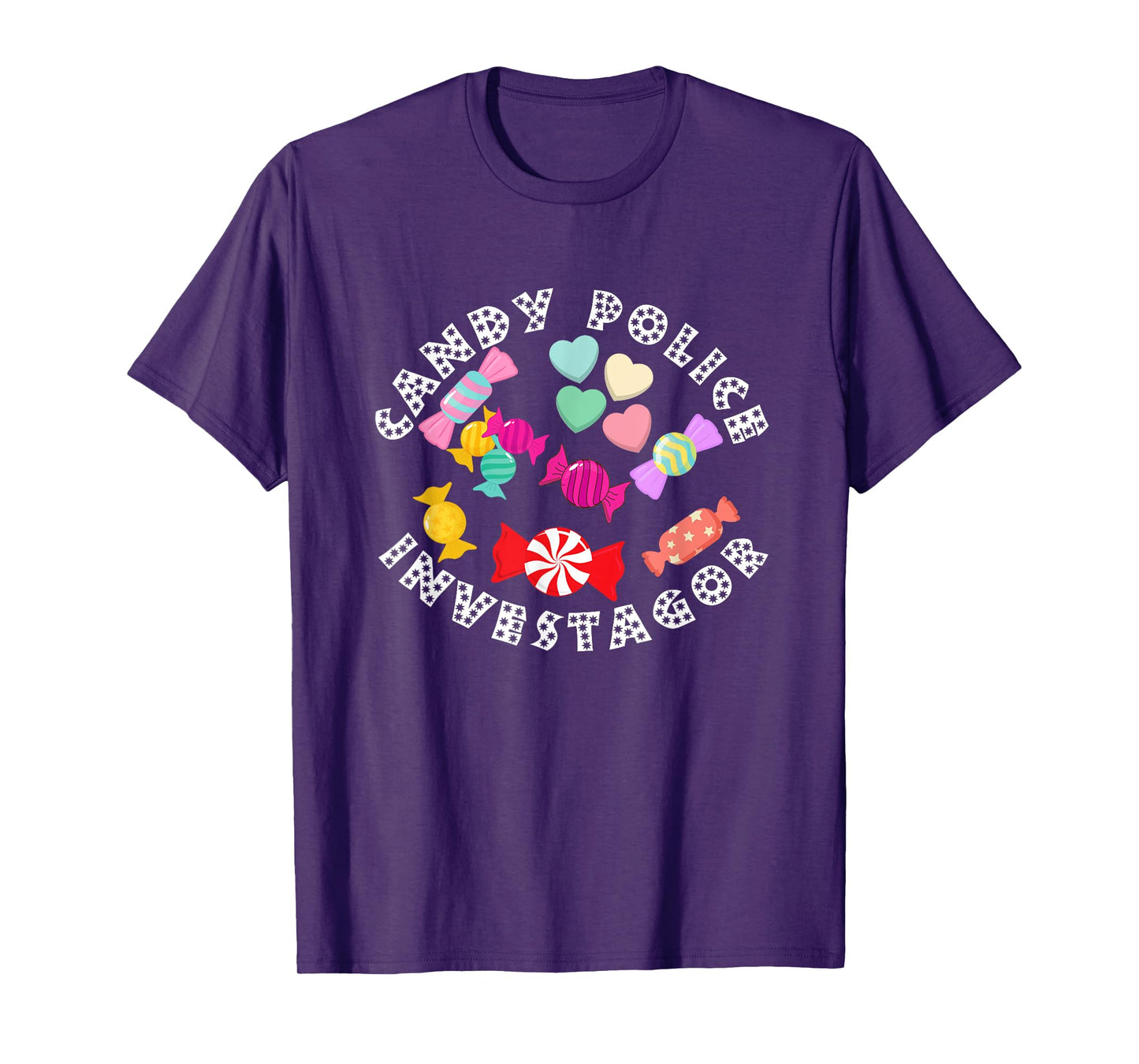 Candy Police Security Funny Cute Halloween Costume Kids Dad T-Shirt