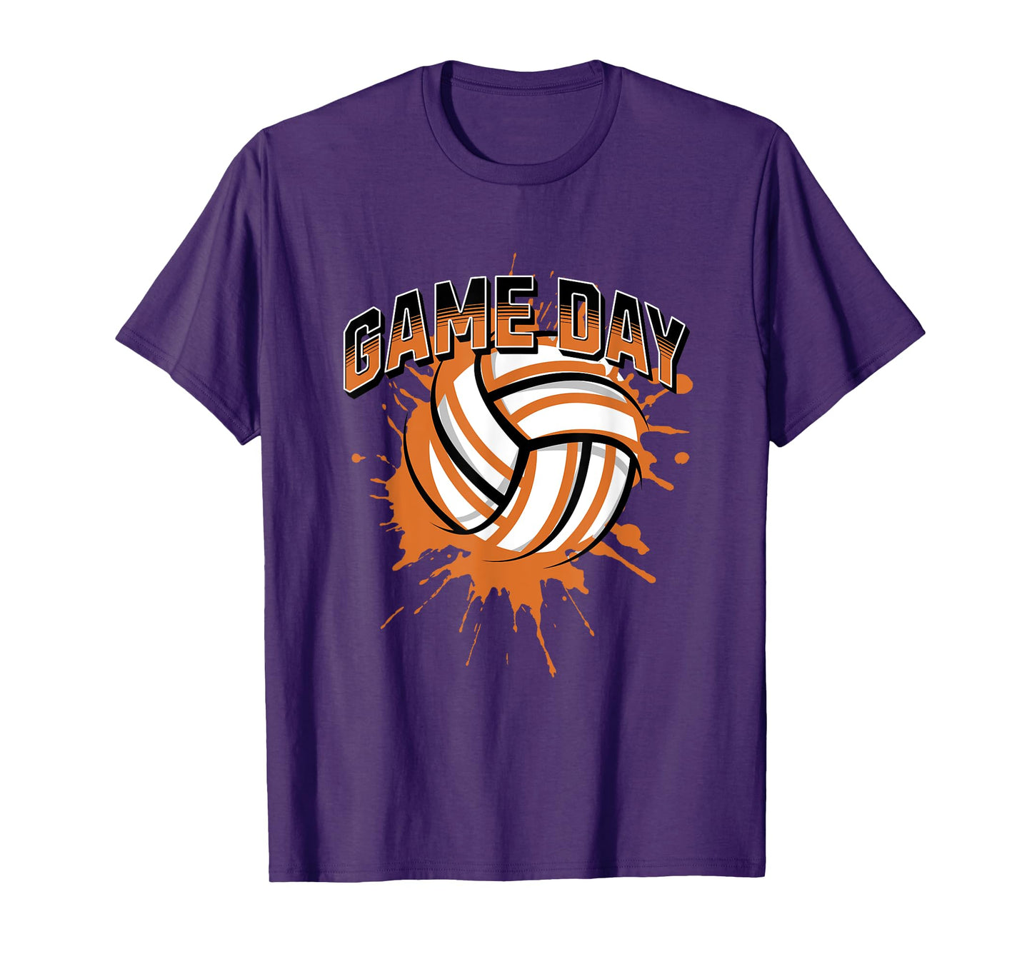 Volleyball Parents Team Game Day Orange Black & Gray Art T-Shirt