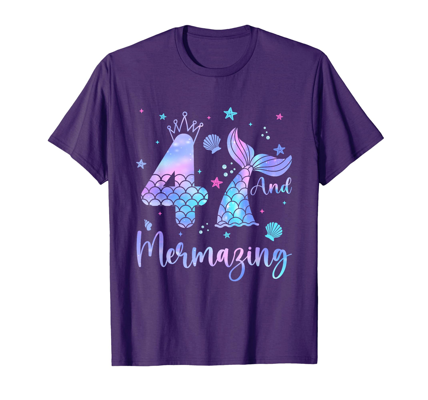 It's My Mermazing 4th Birthday Mermaid Girl Theme 4 Yrs Old T-Shirt