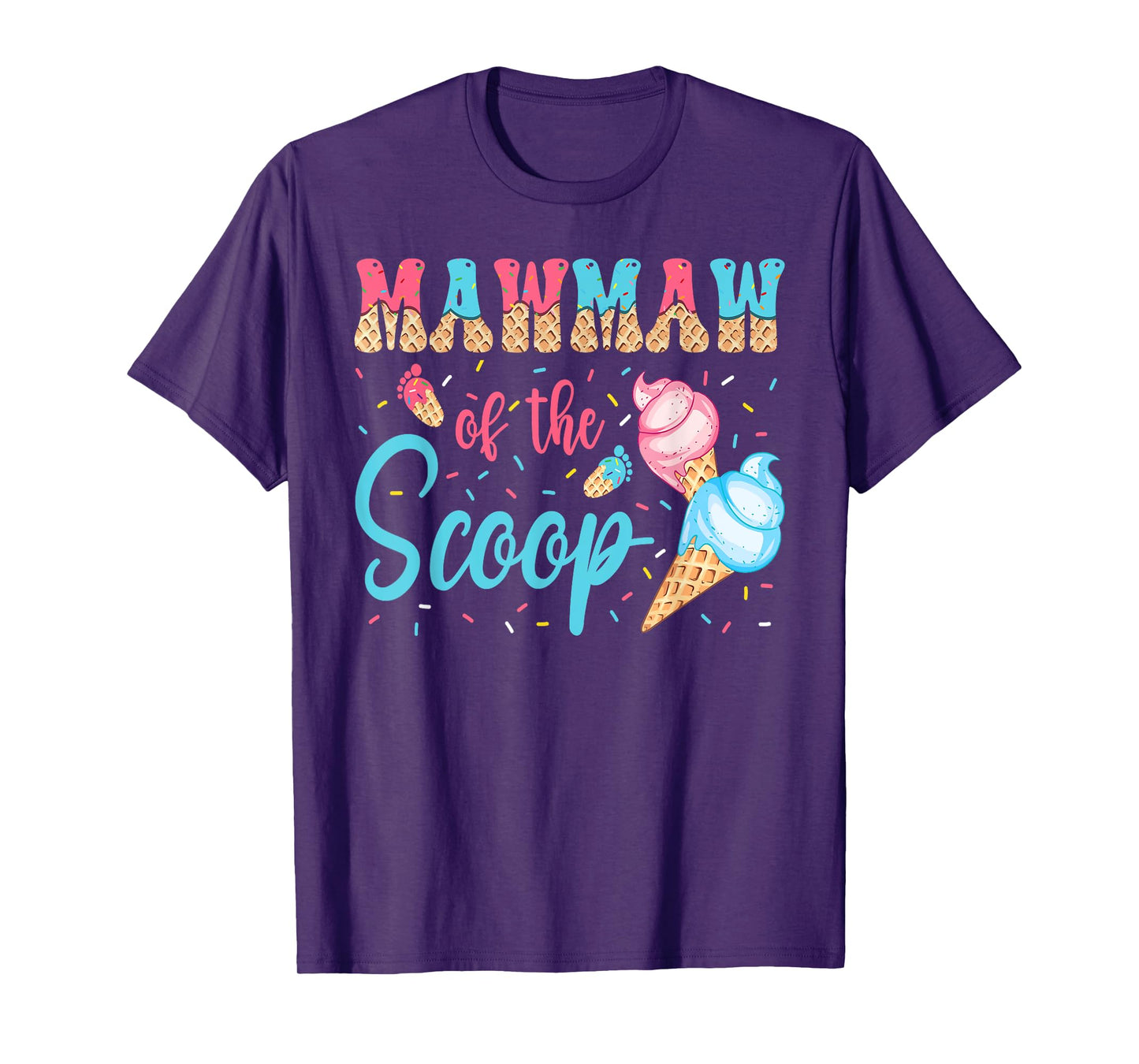 Mawmaw Of The Scoop Ice Cream Gender Reveal Baby Shower T-Shirt