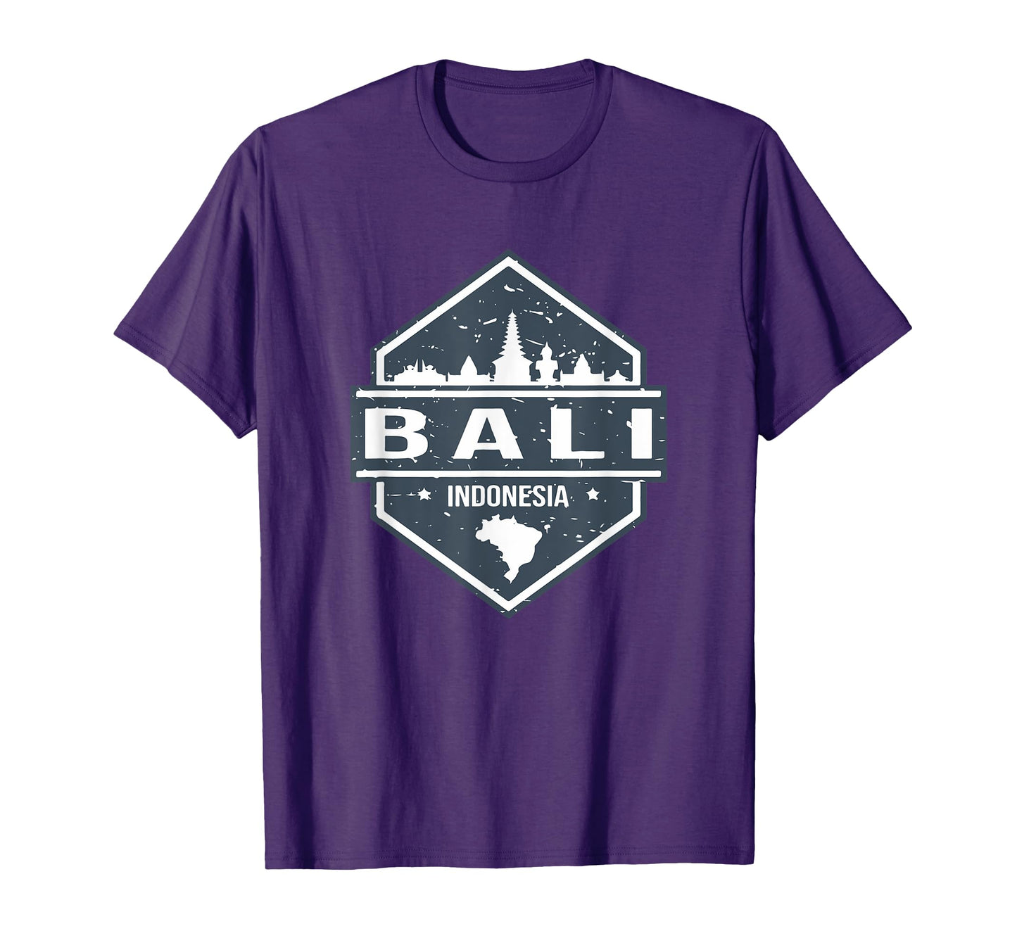 Bali Indonesia Design With Bali Island And Silhoutte of City T-Shirt
