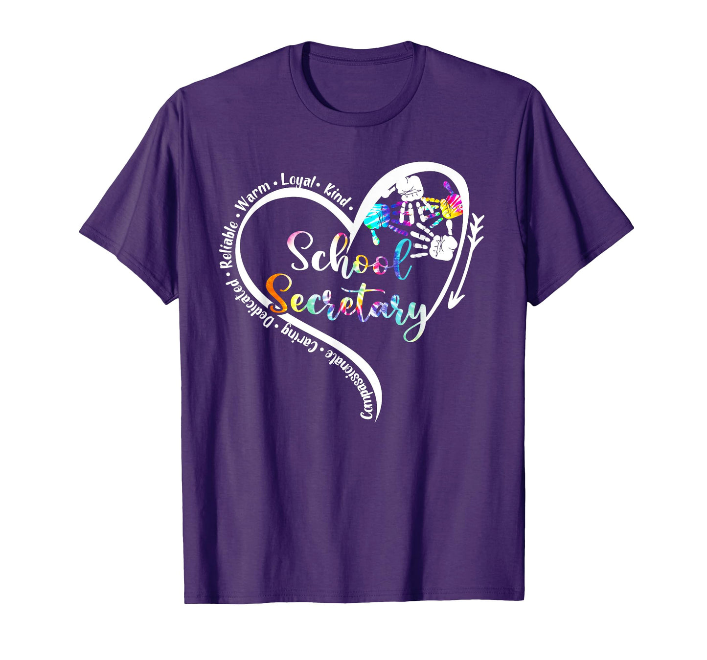Tie Dye Heart School Secretary Life Tee Cute Back to school T-Shirt