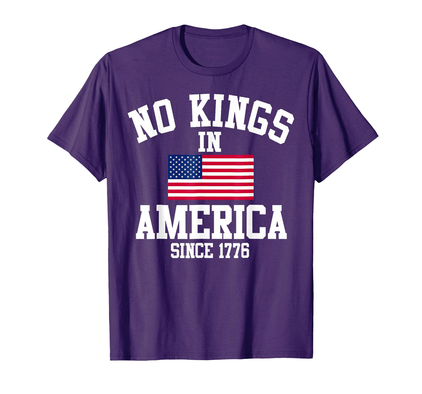 No Kings In America Since 1776 Retro American Flag Patriotic T-Shirt