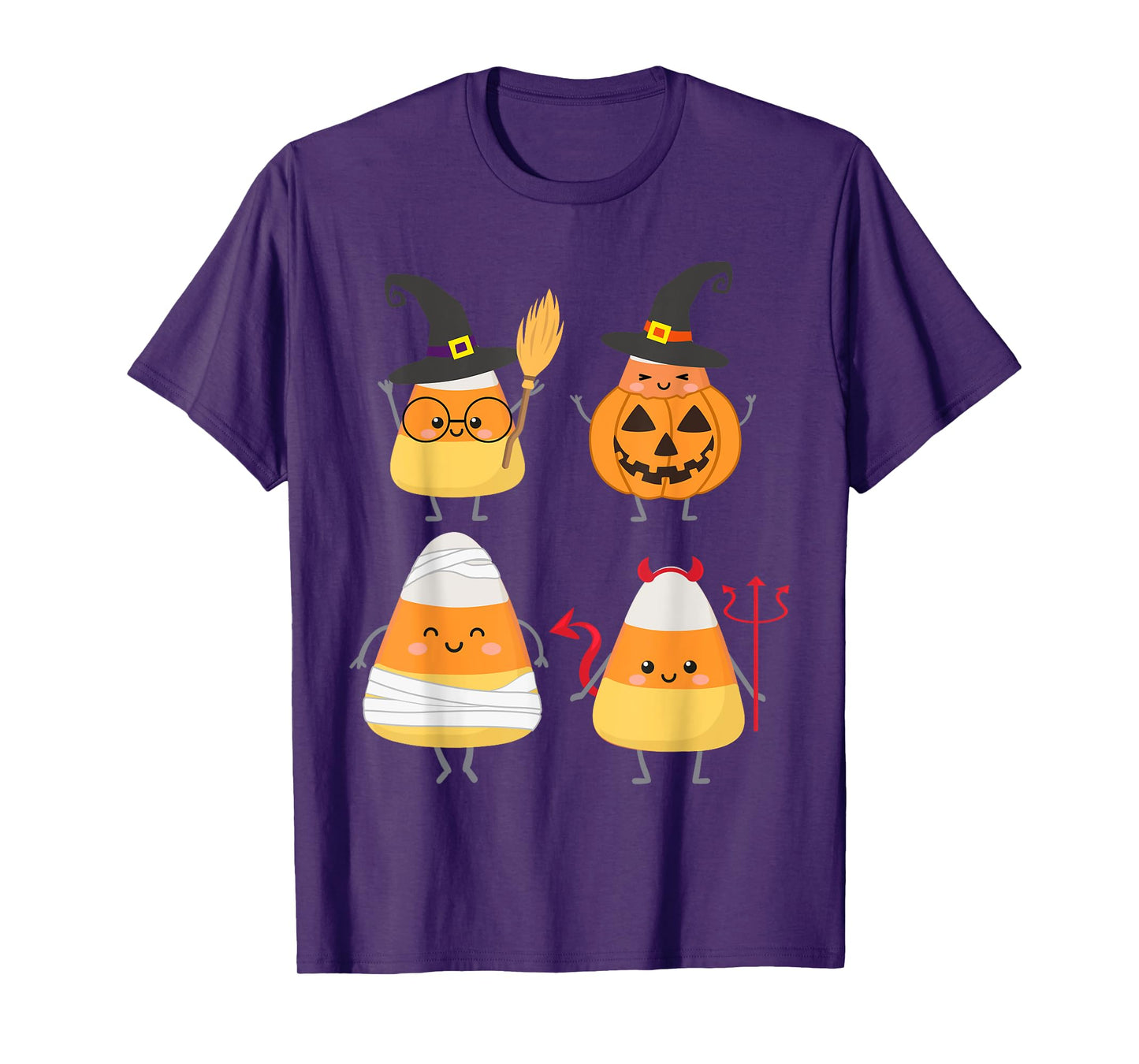 Candy Corn Costume Characters - Cute Halloween T-Shirt