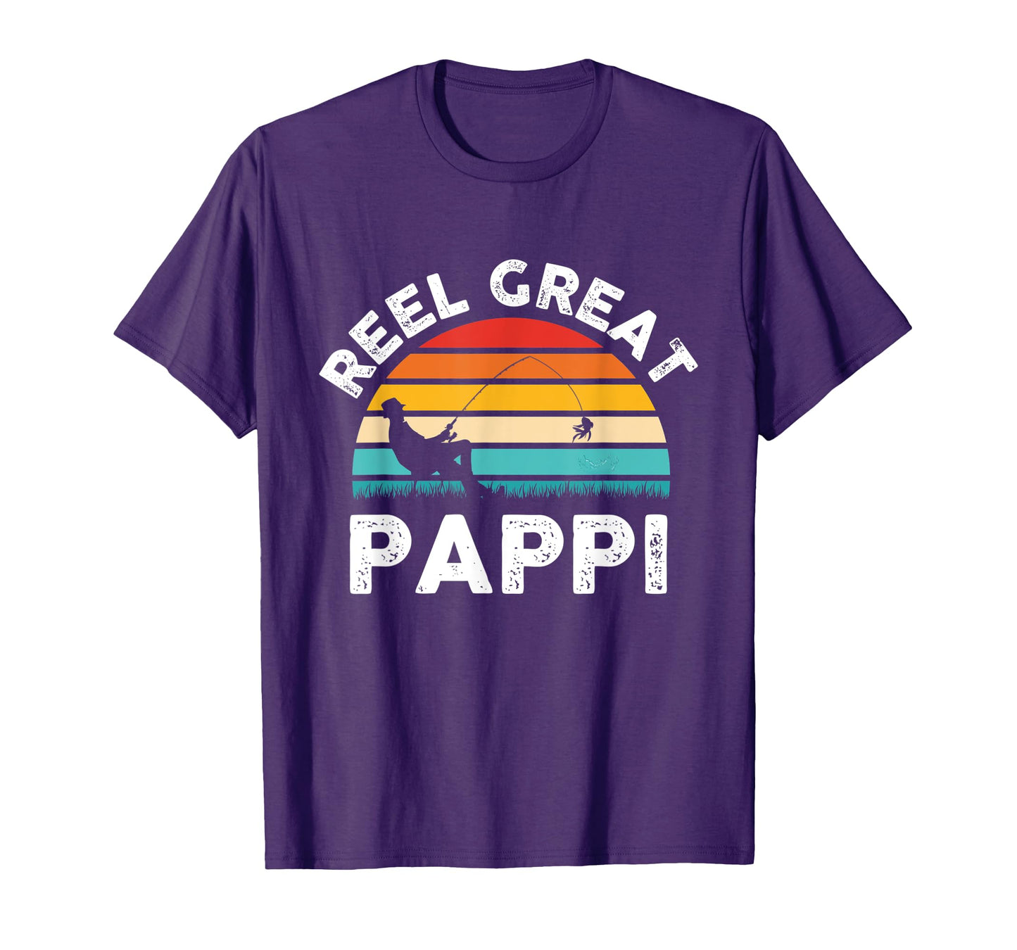 Mens Fishermen Reel Great Pappi Vintage Fishing Father’s Day T-Shirt