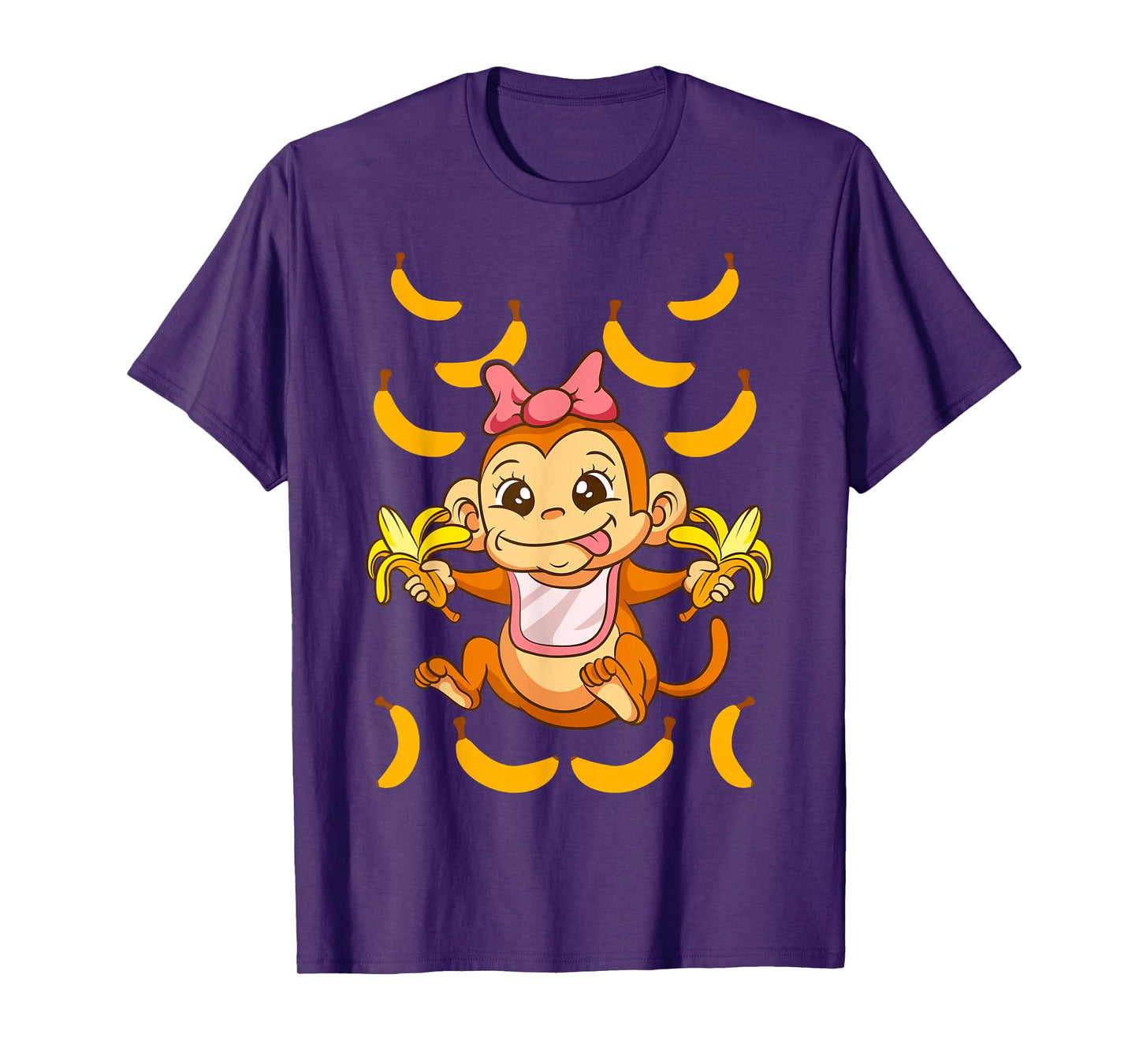 Baby Monkey Monkeys Zoo Animals Bananas Cute Kids T-Shirt