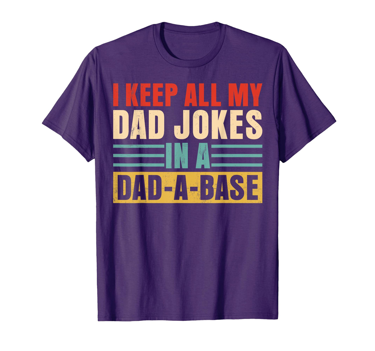 I Keep All My Dad Jokes In A Dad A Base Retro Dad Grandpa T-Shirt