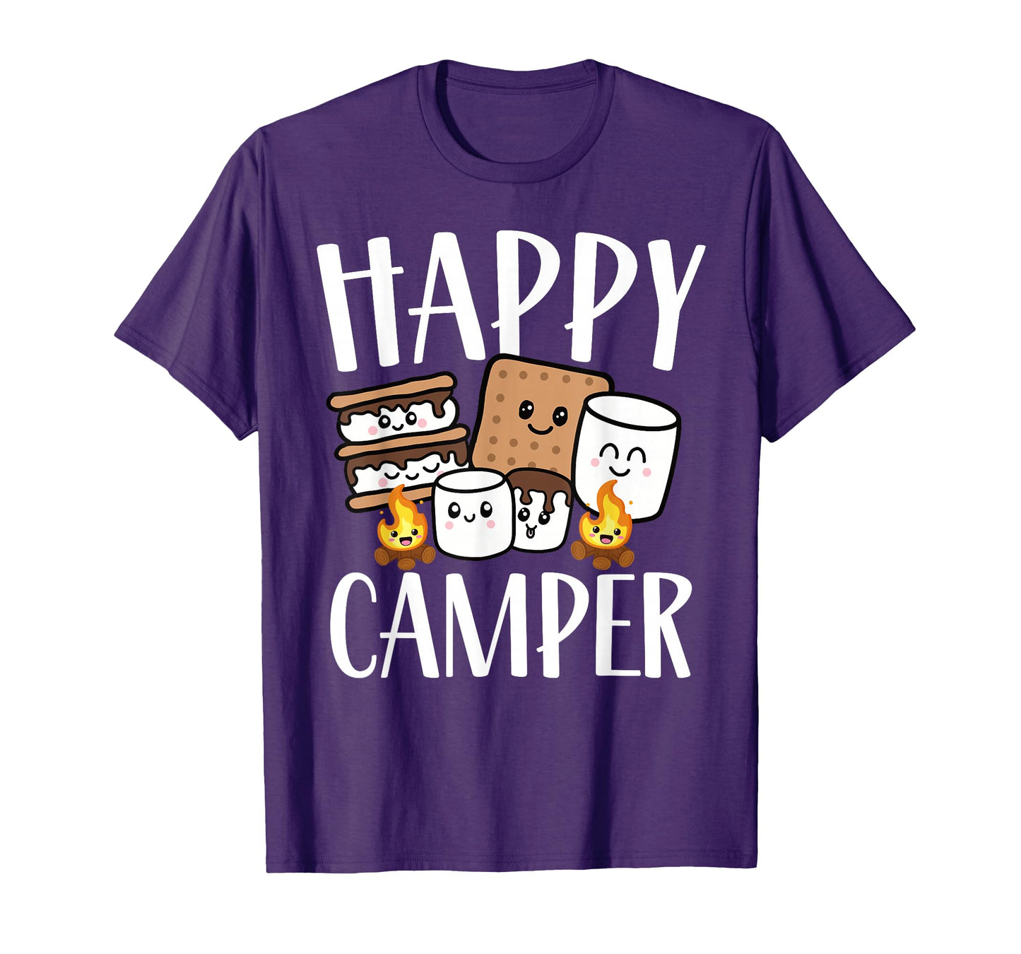 Kawaii Smore Happy Camper Camping Crew Trip Campfire Squad T-Shirt