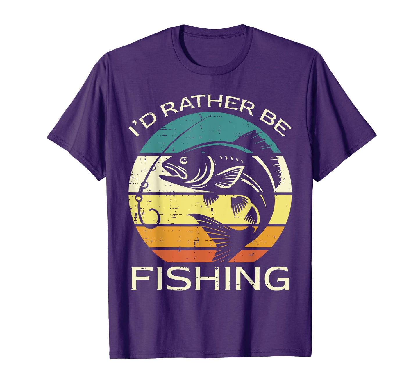 Id Rather Be Fishing Retro Fisherman Angler Men Women Kids T-Shirt