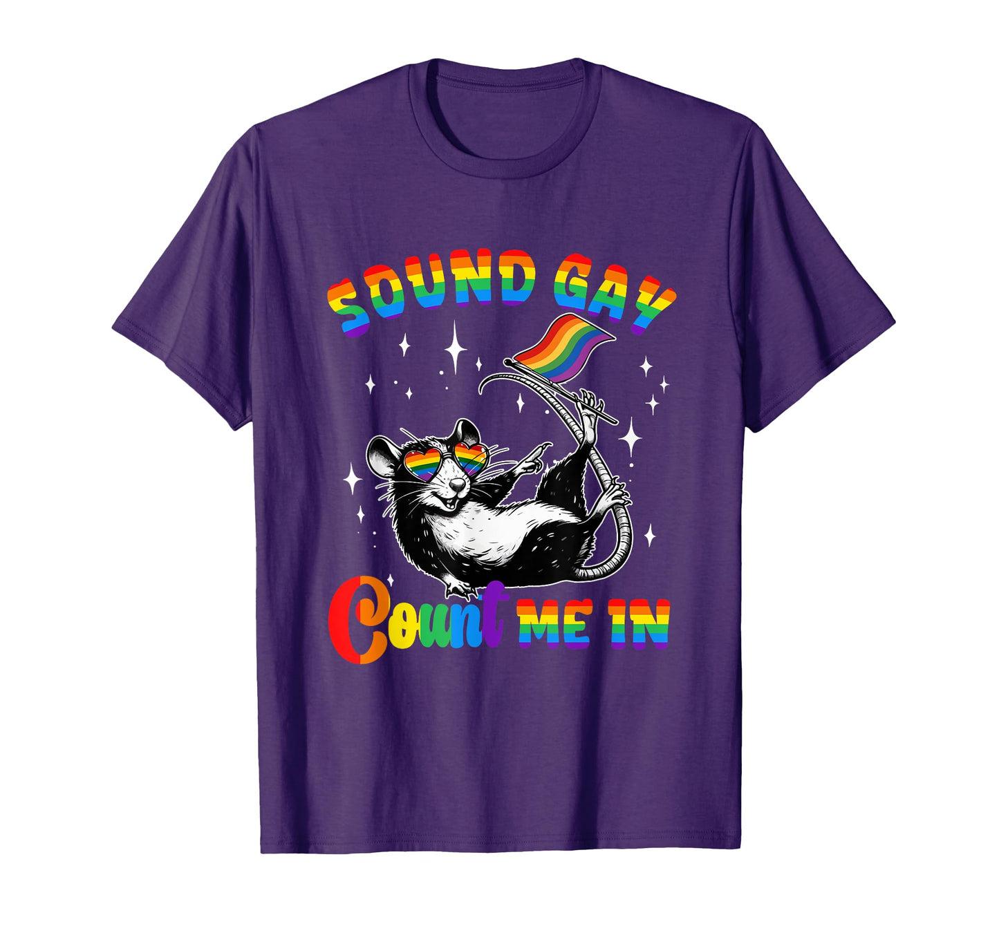 Sounds Gay Funny Joke Count Me Cute Rat Proud LGBT T-Shirt