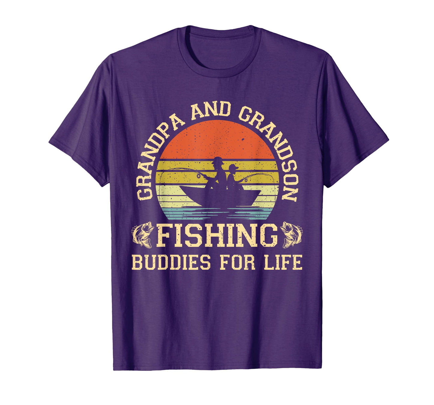 Vintage Grandpa and Grandson Fishing Buddies For Life T-Shirt