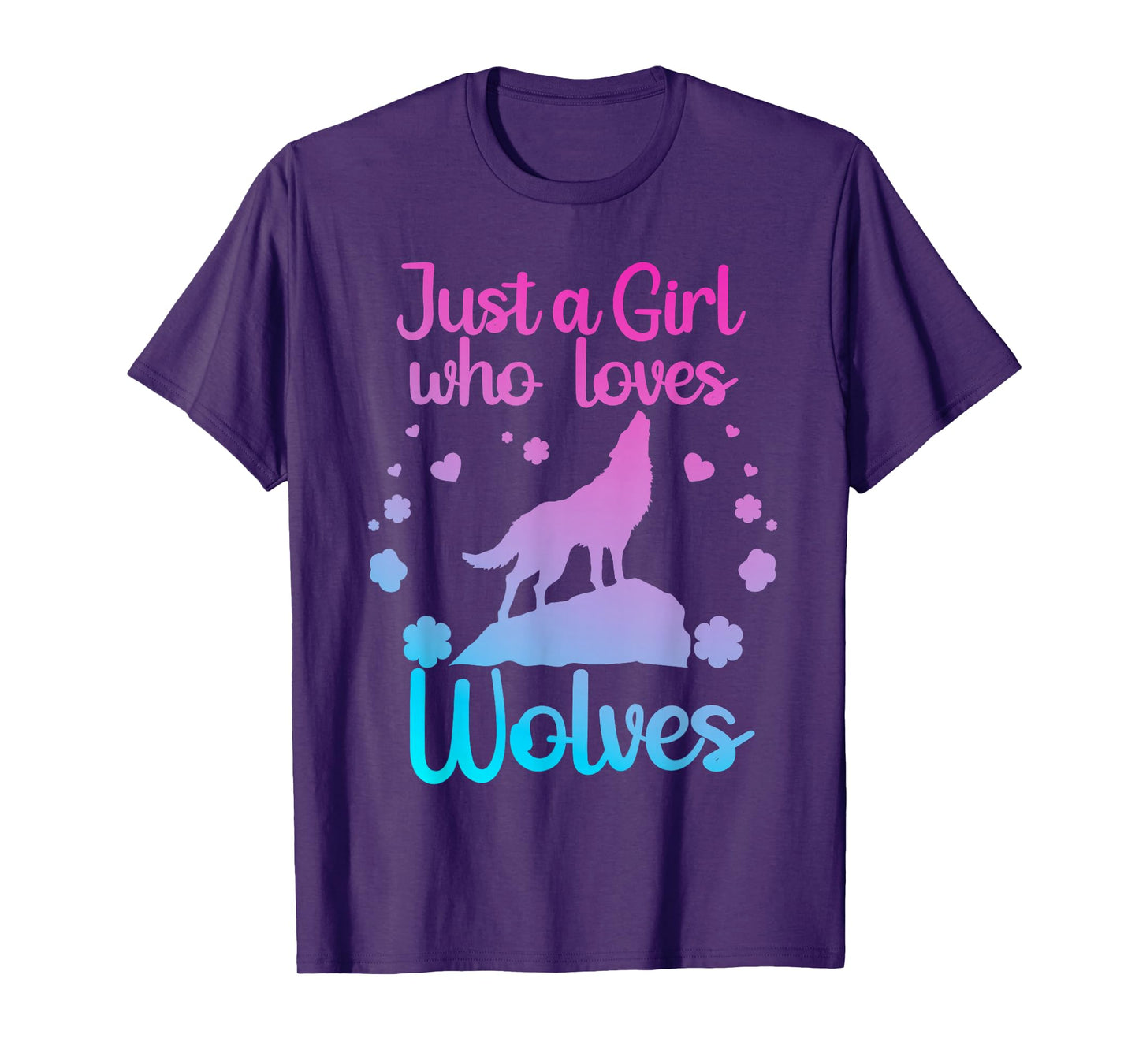 Cute Wolf Art for Women Girls Wof Pack Wolves Wolf Lover T-Shirt