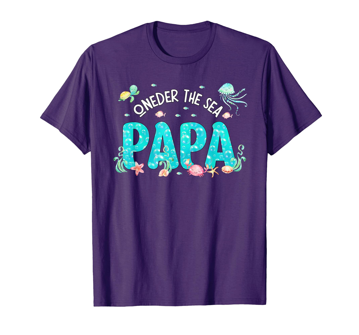 Mens Under Sea Papa Birthday Girl Boy Matching Family Party T-Shirt