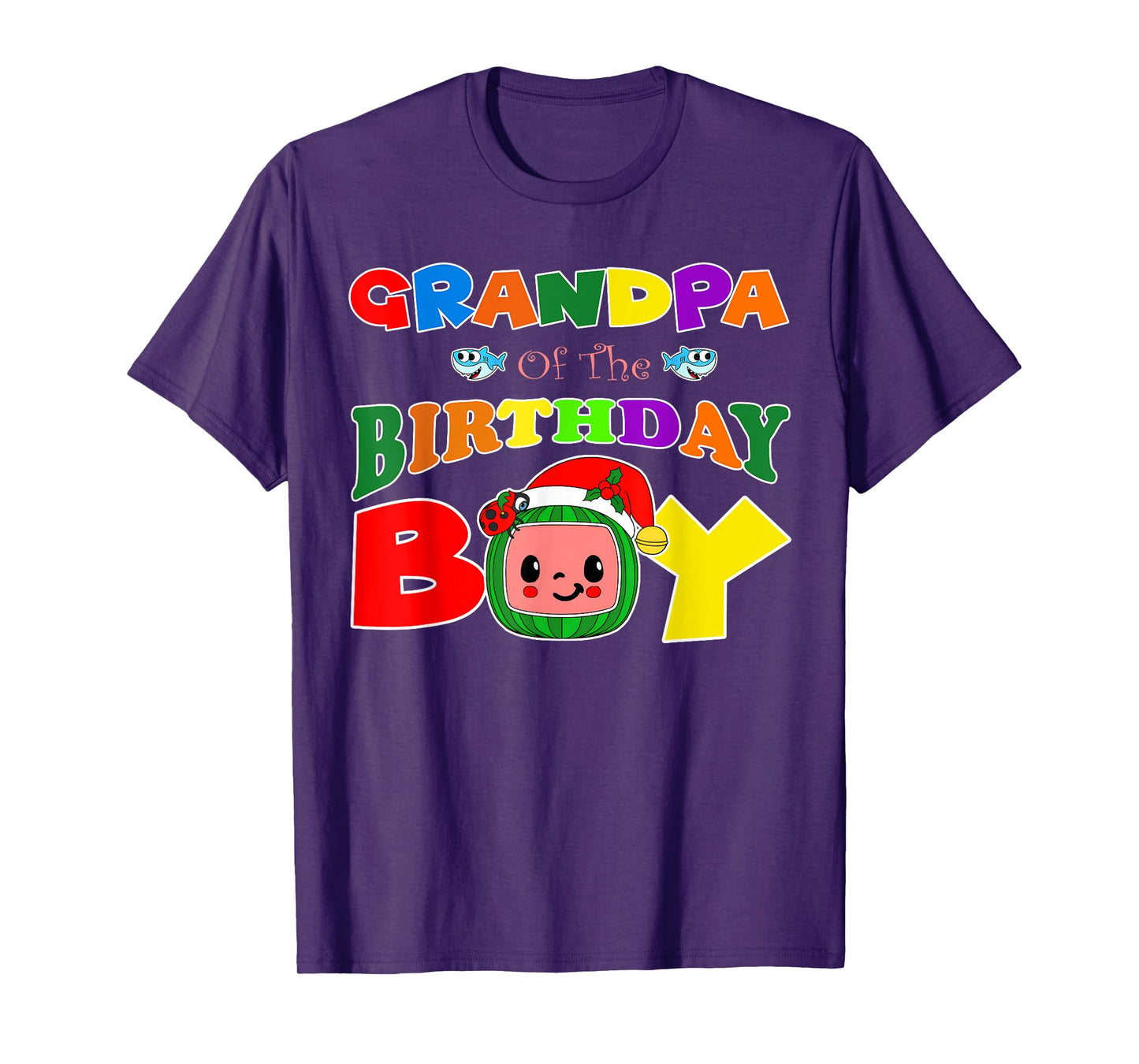 Grandpa Of The Birthday Boy Funny Melon Family Matching T-Shirt