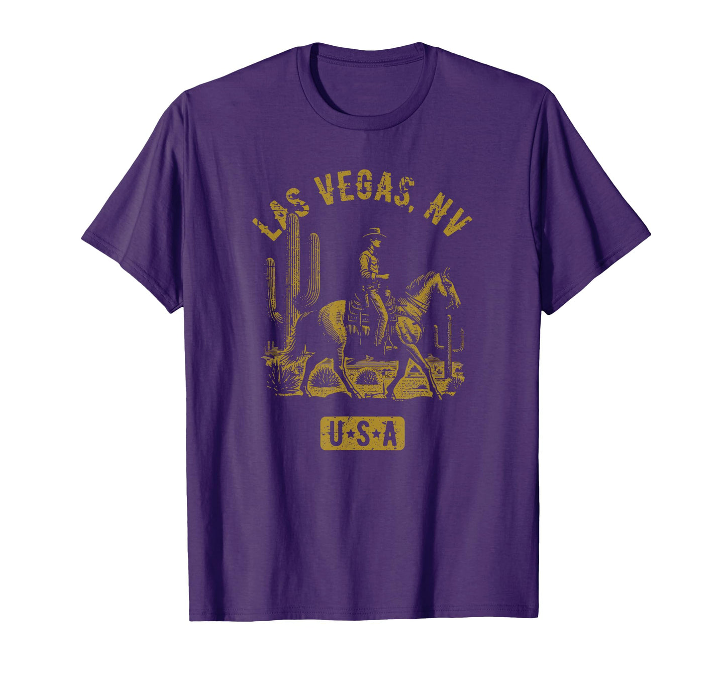 Las Vegas Nevada USA Cowboy Horse Distressed Style Design T-Shirt