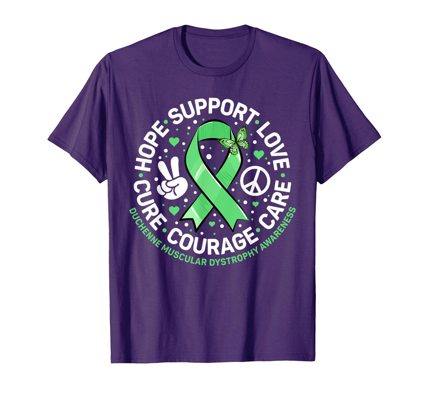 Cute Green Ribbon Support Squad Duchenne Muscular Dystrophy T-Shirt
