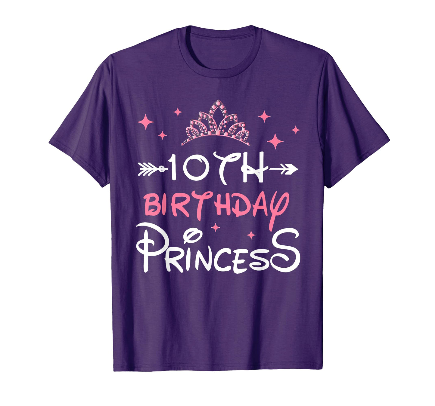 10th Birthday Princess Crown 10 Year Old Birthday Girl Party T-Shirt