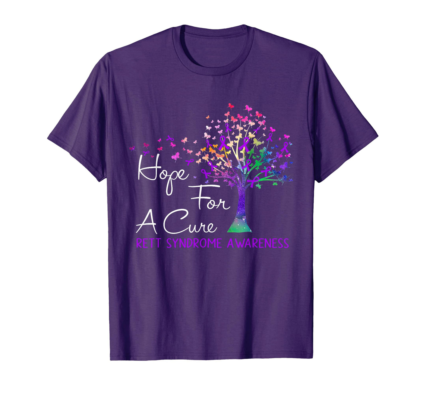 Hope For A Cure Rett Syndrome Awareness Tree Ribbon T-Shirt
